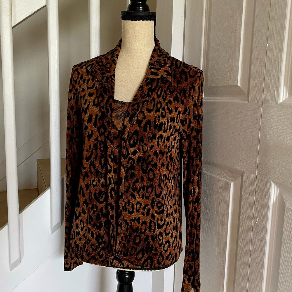 Chico's Travelers Two Piece Animal Print Jacket